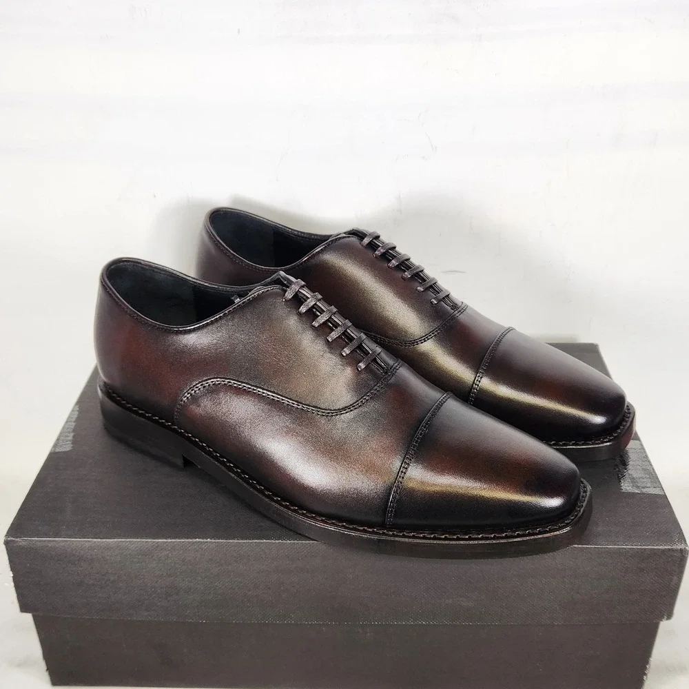 Thursday Boot Co Executive Oxford Mens Size 8.5 Black Coffee Leather Cap Toe